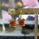 Cifeeo  Exquisite Yellow Earrings Red  Female Wedding Jewelry Luxury Earrings For Women Flower Drop Earrings