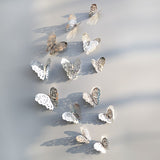 Back to school 12Pcs 3D Hollow Butterfly Wall Sticker for Home Decoration DIY Cake Decor Butterfly Stickers for Wedding Party Room Fridge Decor