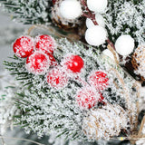 Christmas Gift Christmas Red Berry Articifial Flower Pine Cone Branch Christmas Tree Decorations Ornament Gift Packaging Home DIY Wreath