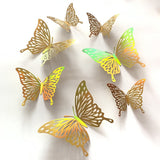 Back To School 12pcs Suncatcher Sticker 3D Effect Crystal Butterflies Wall Sticker Beautiful Butterfly for Kids Room Wall Decal Home Decoration