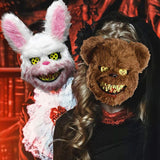 Cifeeo   Halloween Cosplay Mask Party Scary Head Cover Bloody Rabbit Bear Headgear Costume Props Horror Masquerade Carnival Dress Up