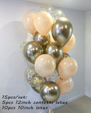 Cifeeo 15pcs Retro Olive Green Chrome Gold Latex Balloons Birthday Party Decor Baby Shower Air Ballon Wedding Celebration Supplies Glob