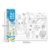 Cifeeo Children Coloring Paper Roll DIY Drawing Roll Color Filling Paper Graffiti Scroll Paper-cut for Kids Painting Educational Toy