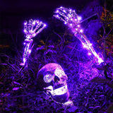 Cifeeo  Halloween LED Skeleton Stake Decoration Creepy Skeletons With Lights Groundbreaker Yard Graveyard Decor Realistic Scary Skull