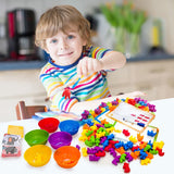 Cifeeo Montessori Rainbow Matching Sorting Counting Game Math Toys Animal Cognition Fine Motor Training Sensory Education Game for Kids