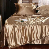 Cifeeo Natural Mulberry Silk-blending Fabric Duvet Cover Set Satin High Quality King Bedding Set Queen Size Hight End Silky Quilt Cover