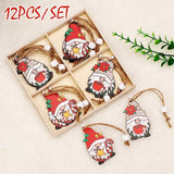 Christmas Gift 9/12Pcs Navidad 2022 New Year Gift Christmas Tree Decorations Gnomes Wooden Pendants Ornaments Xmas Decorations For Home Noel