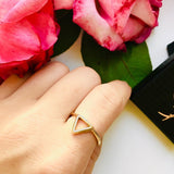 Cifeeo Simple Korean Style Rings For Women Trendy Stainless Steel Hollow Triangle Retro Finger Jewelry Accessories Fashion Girl Gifts