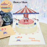 Cifeeo  Hot 3D Pop UP Happy Birthday Cards Invitation Cake Greeting Card Business Kids Gift Tourist Postcard For Friend Dad Mom Present