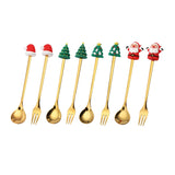 Cifeeo  New Snowflake Old Man Cute Doll Spoon Fork Xmas Decoration New Year 2024 Decor Christmas Decorations for Home Gifts for Kids