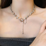 Cifeeo Kpop Heart Chain Choker Necklace For Women collar Goth Necklaces Aesthetic Jewellery Christmas Party Girl halloween New Chocker