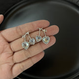Cifeeo Punk Cross Hoop Earrings For Women Fashion Gothic Diamante Flower Portrait Head Earring Crystal Dangle Earrings Cute Party Gift
