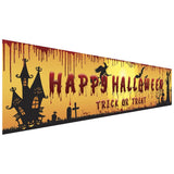 Cifeeo   250X48cm Latest Happy Halloween Banner Bloody Bat Pumpkin Ghost Print Party Backdrop Hanging Banner Halloween Decor