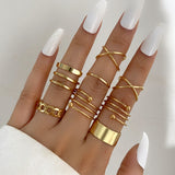 Cifeeo Vintage Hollow Heart Butterfly Rings Set For Women Metal Silver Color Geometric Spiral Shape Ring 22pcs Set 2023 Trendy Jewelry