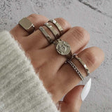 Cifeeo 3-16PC Fashion Ring Sets For Women Vintage Punk Gothic Finger Jewelry Fine Jewelry  Boys Girls Party Gifts