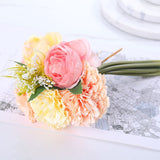 Graduation Gift  Carnation Simulation Korean Hand Holding Small Bouquet Silk Rose Fake Artifical Flower Home Living Room Table Wedding Decoration