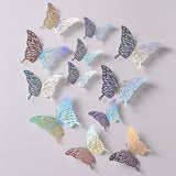 Back to school 12Pcs Laser Butterfly Cake Topper Cakes Decoration Simulation Butterfly Wedding Crafts Party Decoration DIY Home Wall Stickers