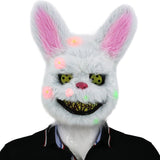 Cifeeo   Halloween Cosplay Mask Party Scary Head Cover Bloody Rabbit Bear Headgear Costume Props Horror Masquerade Carnival Dress Up