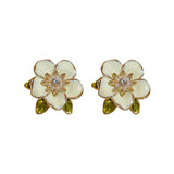 Cifeeo Korean New Oil Dripping Pearl Flower Earrings Small Fresh Sweet Fashion Versatile Earrings Women's Jewelry