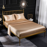 Cifeeo Luxury King Rayon Fitted Sheet 3/4 Pcs Sets Solid Color Satin Double Fitted Bed Sheet Set Queen Size Bedsheet and Pillowcase