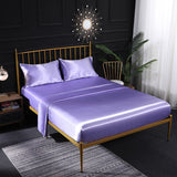 Cifeeo Luxury King Rayon Fitted Sheet 3/4 Pcs Sets Solid Color Satin Double Fitted Bed Sheet Set Queen Size Bedsheet and Pillowcase