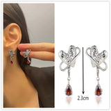 Cifeeo New Harajuku Vintage Goth  Pink Peach Heart Drop Earrings For Women Grunge Punk Halloween Aesthetic Y2k Fairy Jewelry