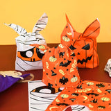 Cifeeo  25/50Pcs Halloween Candy Bags Pumpkin Bat Snack Biscuit Gift Bag Trick Or Treat Kids Favors Halloween Party Decoration Supplies