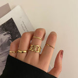 Cifeeo 3-16PC Fashion Ring Sets For Women Vintage Punk Gothic Finger Jewelry Fine Jewelry  Boys Girls Party Gifts