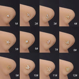 Cifeeo 1pc Surgical Steel New Nose Ring L Shape Micro-set Zircon Nose Piercing  Nose Stud Piercing Nariz Lote Prong Nose body Jewelry