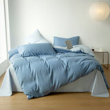 Cifeeo New Simple Solid Color Bedding Set Full Size AB Double-sided Duvet Cover Set with Bed Sheet Quilt Cover and Pillowcases Double