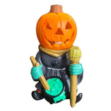 Cifeeo   Halloween Pumpkin Knight Ornament Garden Decoration Bar Party Glowing Pumpkin Head Resin Ornament Home Decoration Accessories