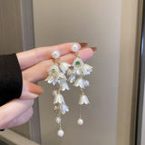 Back to school New Arrival Fashion Earrings Resin Trendy Water Drop Women Dangle Earrings Long Pendant Elegant Female Flower Jewelry