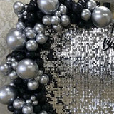 115pcs Silver Ink Blue Black Balloons Garland Arch Chrome Metal Globos Retro Wedding Birthday Party New Year Home Decoration