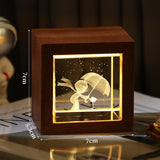 Cifeeo  Special Birthday Gift Creative Gift Desktop Decoration Luminous Night Light Astronaut Carved Crystal Cube  for Girlfriend