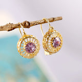 Cifeeo Dazzling Elegant Women Fashion  Purple  Earring Natural  Hoop Earrings Wedding Jewelry Gifts