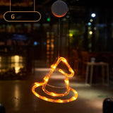 Cifeeo  Halloween Pumpkin Lamp Spider Bat Ghost Eyeball Cap Spider Web LED Sucker Lamp Atmosphere Decoration Lamp String Color Lamp