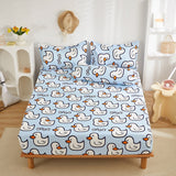 Cifeeo Cute Animals Printed Fitted Sheet Mattress Cover with All-Around Elastic Rubber Band Washed Cotton Bedsheet Bed Linenseo