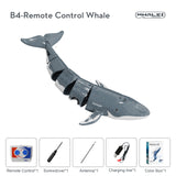 Cifeeo Mini RC Boat 2.4G Water Spray Dive Whale Dual Propellerf Drive Waterproof Wireless Remote Control Whale Shark Toys for Children