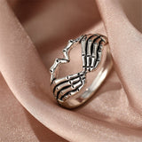 Cifeeo Punk Gothic Chain Snake Rings Set For Women Men Vintage Silver Plated Heart Butterfly Retro Finger Rings Fashion Jewelry Gfits