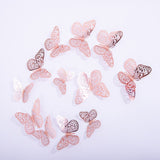 Back to school 12pcs Cake Decorations 3D Hollow Butterflies Happy Birthday Cake Toppers for Birthday Cake Dessert Baby Shower Decor Butterfly