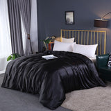 Cifeeo High-end Natural Silk-Blending Queen Size Blanket Cover Solid Stain Duvet Cover Silky Single Double Bed Blanket Comforter Covers