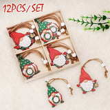 Christmas Gift 9/12Pcs Navidad 2022 New Year Gift Christmas Tree Decorations Gnomes Wooden Pendants Ornaments Xmas Decorations For Home Noel