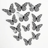 Back to school 12pcs Cake Decorations 3D Hollow Butterflies Happy Birthday Cake Toppers for Birthday Cake Dessert Baby Shower Decor Butterfly