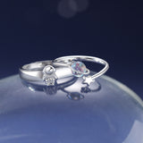 Cifeeo New Couple Ring Happy Planet Astronaut Moonstone Couple Pair Ring Light Luxury Personality Couple Space Planet Astronaut