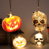 Cifeeo  2023 New Halloween Decoration Lantern Ghost Festival Party Arrangement Hanging Light String Demon Skull Pumpkin LED Light