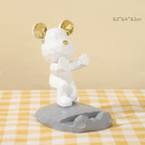 Cifeeo  Kawaii Bear Sculpture Mobile Phone Stand Room Home Accessories Cute Bear Desk Accessories Creative Mobile Phone Accessories