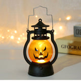 Cifeeo  Halloween LED Hanging Pumpkin Lantern Light Ghost Lamp Candle Light Retro Small Oil Lamp Halloween Party Home Decor Horror Props