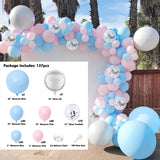 Cifeeo Baby Shower Decorations Macaron White Pink Blue Gold Balloon Arch Kit Wedding Birthday Boy Or Girl Gender Reveal Party Balloon