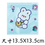 Back to school 10pcs Cute Bear Rabbit Snack Ziplock Bag Biscuits Candy Small Packaging Bag 13.5*13.5cm Party Hand-made Snack Packaging Bags
