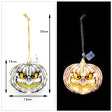 Cifeeo  2023 New Halloween Decoration Lantern Ghost Festival Party Arrangement Hanging Light String Demon Skull Pumpkin LED Light